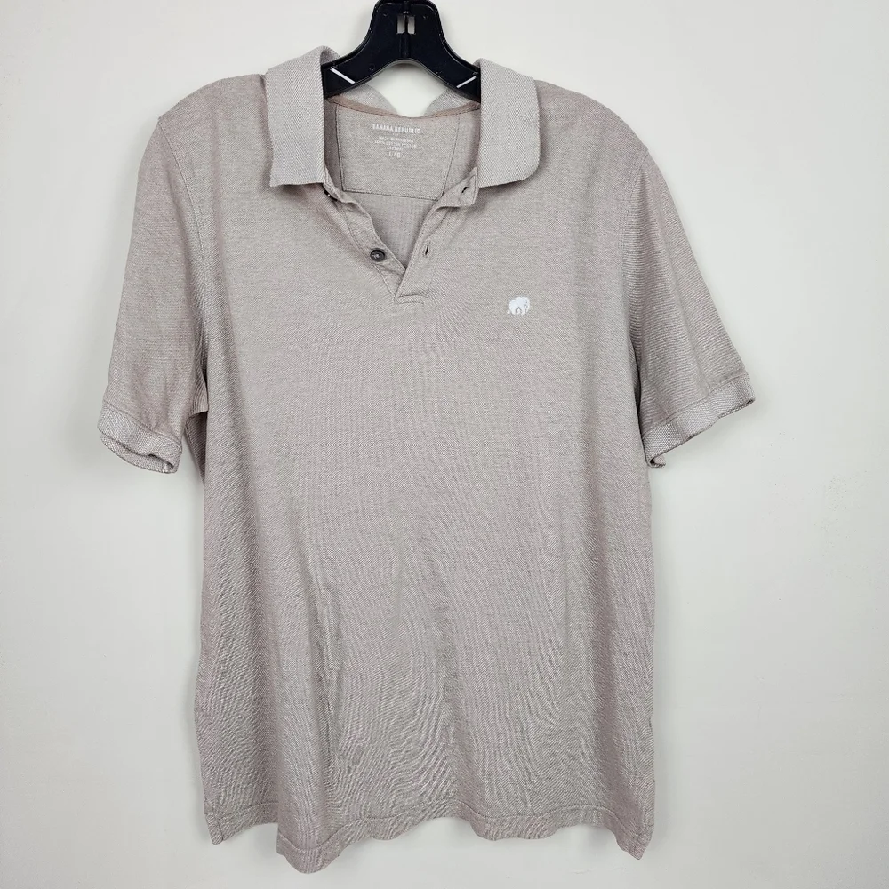 Banana Republic Light Tan Polo Shirt, Size Large